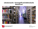 Literatursuche - Fernzugriff und elektronische Ressourcen