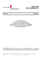 1. Änderung der fachspezifischen Studien-und Prüfungsordnung (StPO) gültig für Immatrikulation ab dem WiSe 2010/11