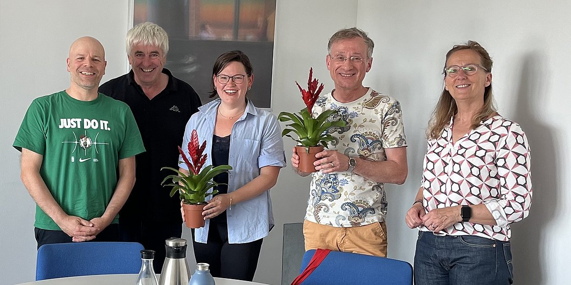 Gruppenfoto von Uwe Bettig, Heinz Stapf-Finé, Magdalena Kaufmann, Mario Feist sowie Anja Voss