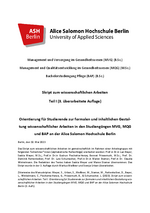 Skript zum wissenschaftlichen Arbeiten Teil I (3. überarbeitete Auflage)