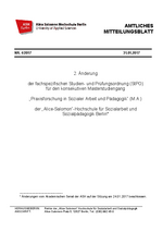 2. Änderung der fachspezifischen Studien-und Prüfungsordnung (StPO) gültig für Immatrikulation ab dem SoSe 2017