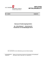 Satzung für Studienangelegenheiten der „Alice-Salomon“ – Hochschule für Sozialarbeit und Sozialpädagogik Berlin 