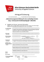 Antrag auf Zulassung M.A. BNE